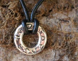 hoofprints on my heart circle pendant