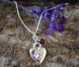pawprints heart pet memorial necklace
