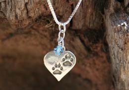 paws in heart pendant pet loss