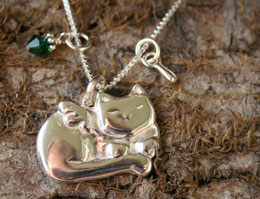 Cat Remembrance Necklace Sterling Silver Setting Personalize Cat Necklace Cat Memorial Jewelry Pet Loss