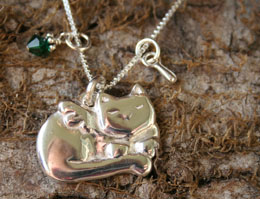 sleeping angel cat memorial necklace